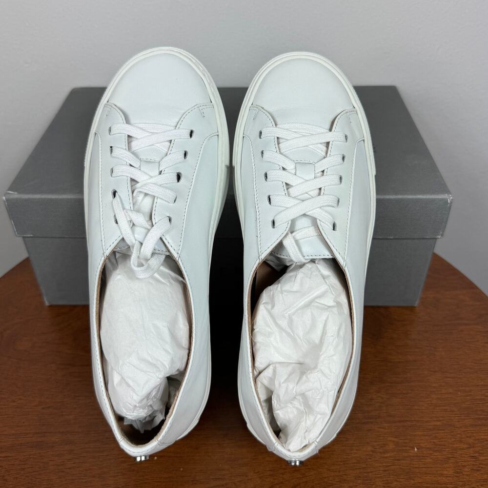 New Aquatalia Ollie Nappa Leather Lace-Up Sneaker in White Women's Size 6 - Picture 7 of 9
